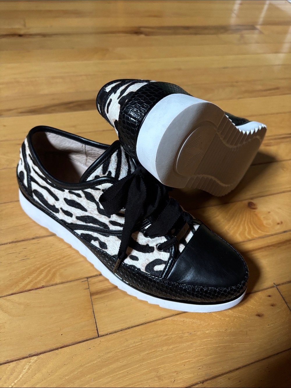 Black & White Donald Pliner Animal Print Women's Sneakers